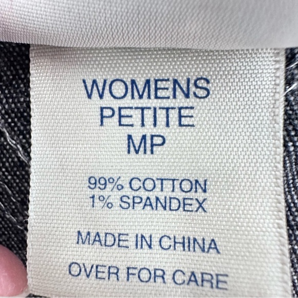 Vintage Dark Wash Denim Trenchcoat Swirl Eclectic 90s Women's Size Medium Petite - Picture 3 of 6